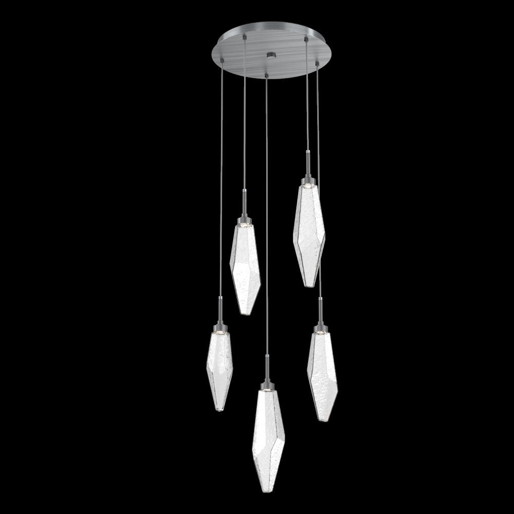 Rock Crystal Round 5pc Multi-Pendant