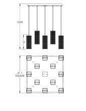 Hammerton CHB0020-12-FB-F-C01-L1 - Downtown Mesh Square 12pc Multi-Pendant
