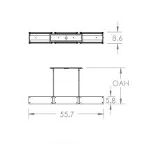 Hammerton PLB0044-56-BS-FR-001-E2 - Textured Glass Linear Suspension-56-Metallic Beige Silver