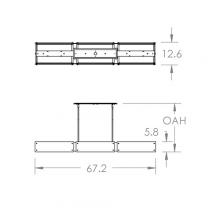 Hammerton PLB0044-67-BS-BG-001-L3 - Textured Glass Linear - 67-Inch (LED)