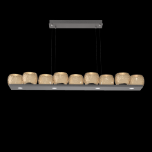 Hammerton PLB0091-0C-GP-B-CA1-L1 - Vessel 59-inch Platform Linear-Graphite-Bronze Blown Glass-Stainless Cable-LED 2700K