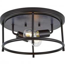 Progress P350151-031 - Durrell Collection Two-Light Black 13" Flush Mount