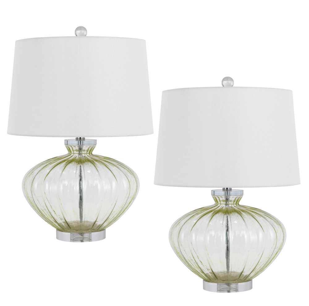 150W 3 Way Delta Glass Table Lamp. Sold in Pairs