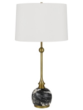 CAL Lighting BO-3200TB - 29.25 In. Height Antique Brass/Black Marble Metal