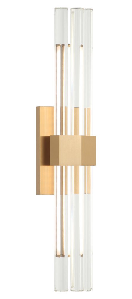 Krustallos Aged Gold Brass Wall Sconce