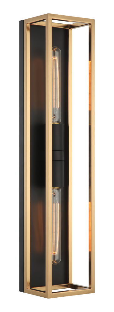 Shadowbox Black + Aged Gold Brass Wall Sconce
