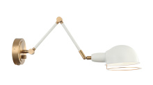 Matteo Lighting S00721AGWH - Blare Aged Gold Brass + White Wall Sconce