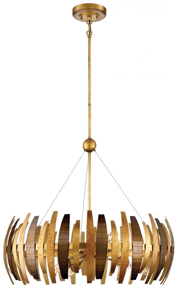 Manitou - 6 Light Chandelier in Ardor Gold Finish