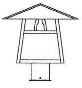 Arroyo Craftsman CP-12DAM-P - 12" carmel post mount with dart overlay
