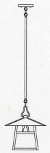 Arroyo Craftsman CSH-12TWO-MB - 12" carmel stem hung pendant with t-bar overlay
