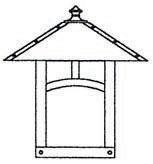 Arroyo Craftsman EW-16TGW-P - 16" evergreen flush wall mount with t-bar overlay