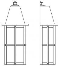 Arroyo Craftsman HW-8LF-BK - 8" hartford long body flush wall mount