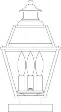 Arroyo Craftsman INC-8GRRM-RB - 8" inverness column mount with glass roof