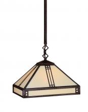 Arroyo Craftsman PSH-12WO-BZ - 12" prairie stem hung pendant