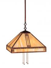 Arroyo Craftsman PSH-15WO-BK - 15" prairie stem hung pendant