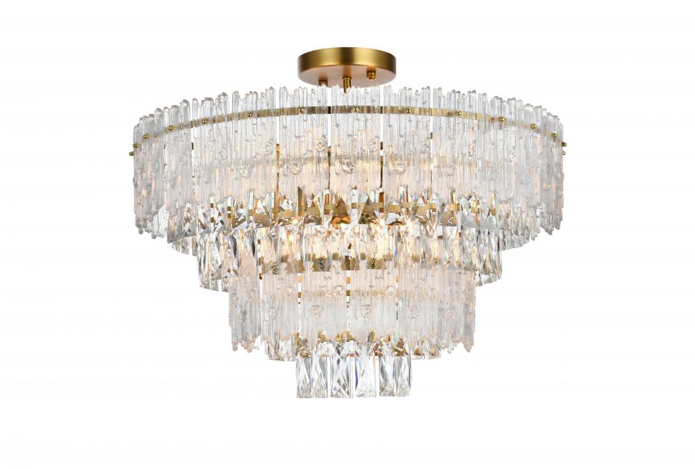 Emilia Flush D25"H19" E12 L8 Satin Gold