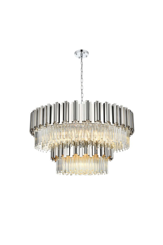Pendant D40"H19"L16 Chrome