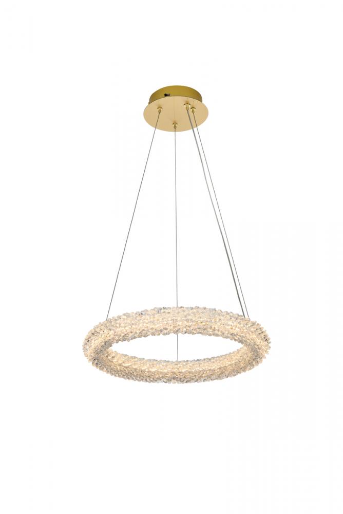 Bowen Hang D18" H2.5" LED 24W DIM 3CCT Satin Gold