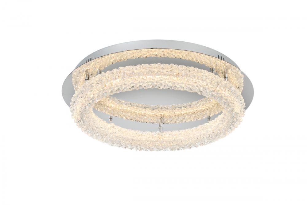 Bowen Flush Mount D22" H5.5" LED 28W DIM 3CCT  Chrome