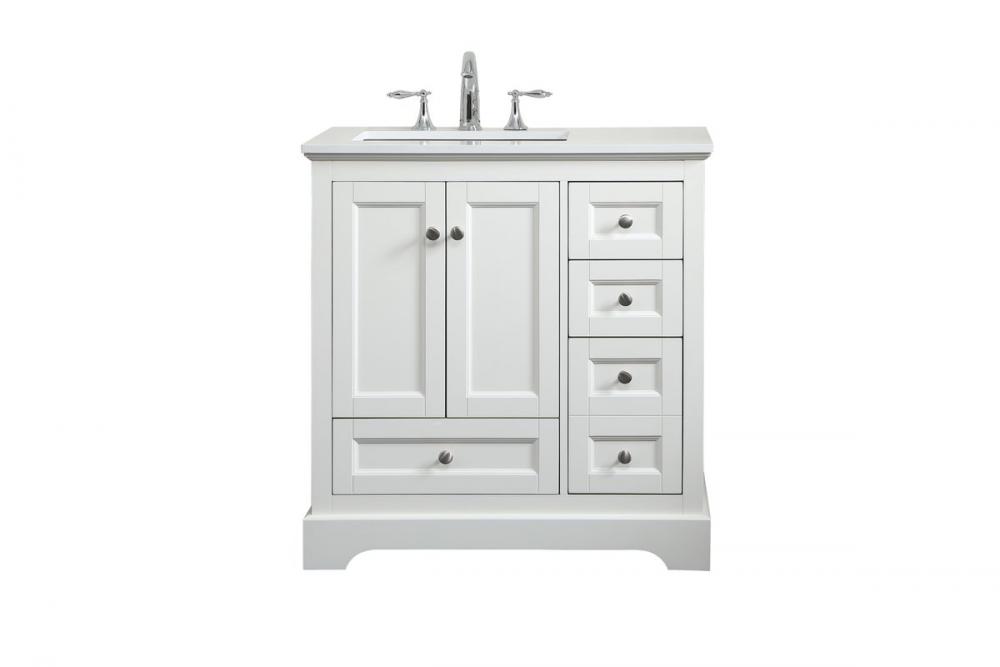 32 inch Single bathroom vanity in white
