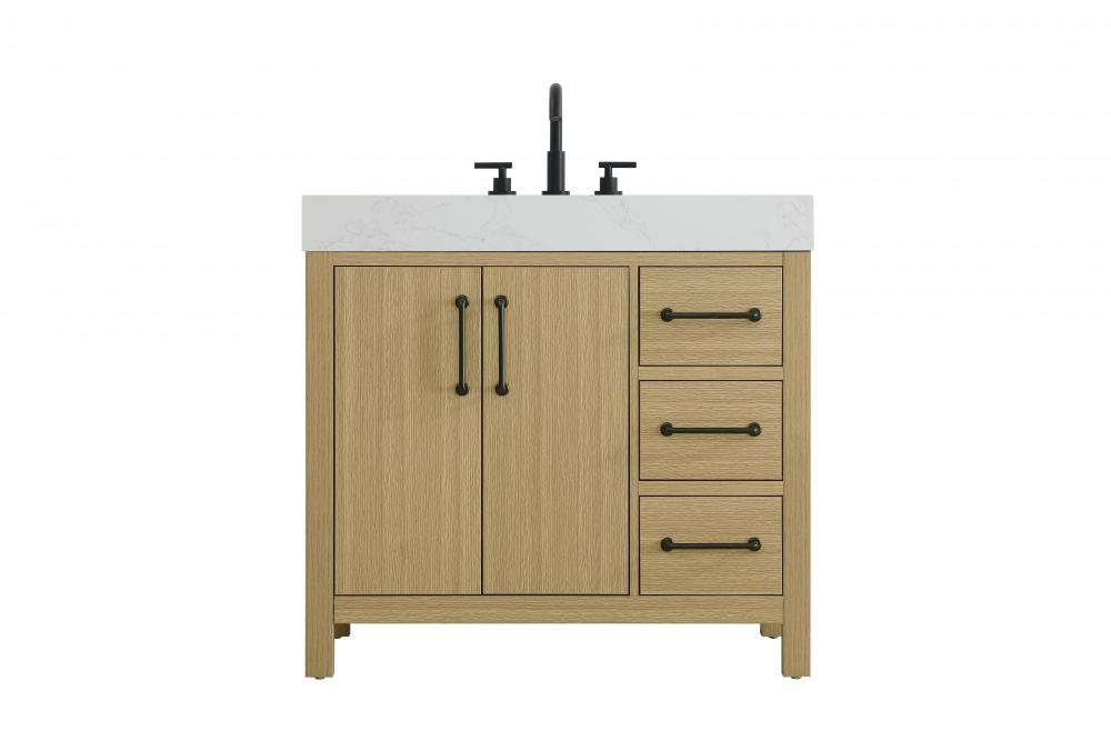 Vanity Cabinet 2DR 3DW 36"W x 22"D x 34"H Honey Brown