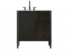 Elegant VF29632CO - Vanity Cabinet 1Dr 3Dw 32x21.5x35 Chocolate Oak