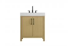 Elegant VF60630MHB - Vanity Cabinet 2DR 30"W x 22"D x 34"H Honey Brown