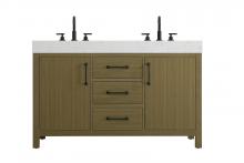 Elegant VF60654DMCB - Vanity Cabinet 2DR 3DW 54"W x 22"D x 34"H Chestnut Brown