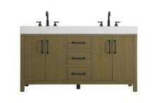Elegant VF60660DMCB - Vanity Cabinet 4DR 3DW 60"W x 22"D x 34"H Chestnut Brown