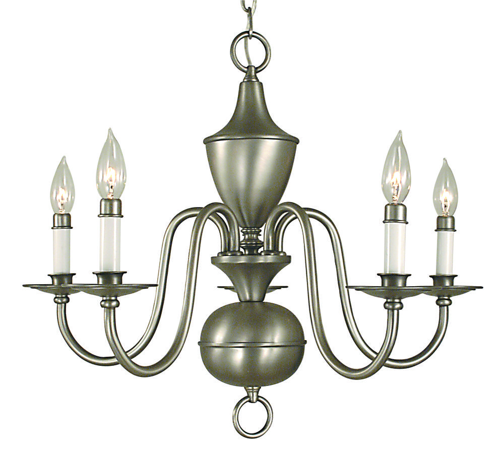 5-Light Polished Brass Jamestown Dining Chandelier
