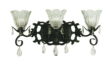 Framburg 2963 MBLACK - 3-Light Matte Black Liebestraum Sconce